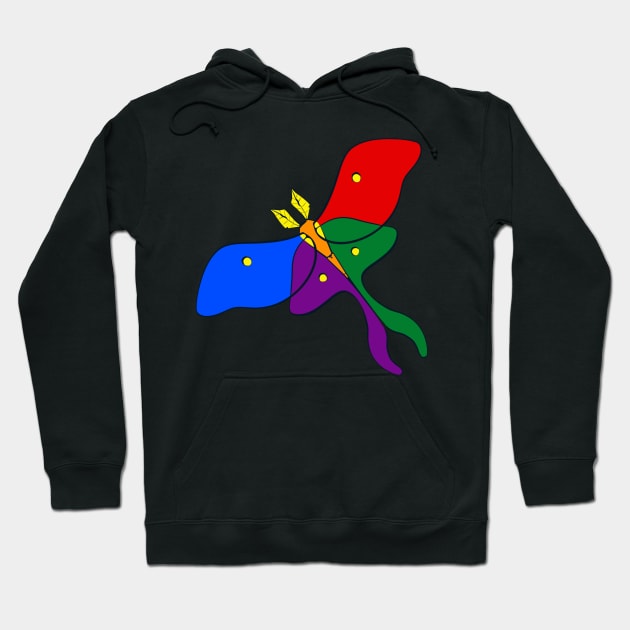 Gay Pride Moth Hoodie by larkspurhearts